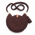 Chocolate Spiral Crochet Crossbody Bag