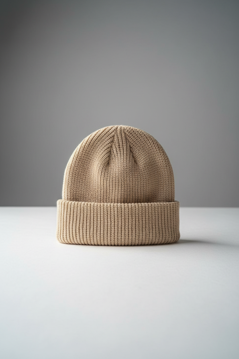 Beige Fisherman Beanie