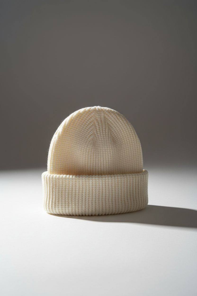 Cream Fisherman Beanie