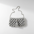 Crochet Crossbody Bag – Light Gray 2