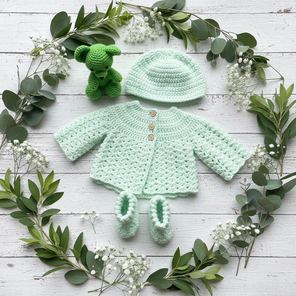 Mint Baby Set - Lifestyle with Florals