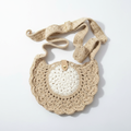 Sand & White Crochet Bag - Full Shot