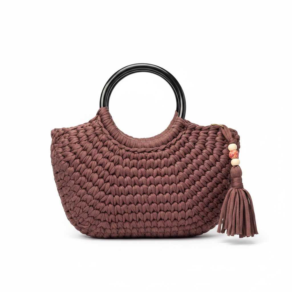 Two-Tone Mauve Crochet Bag - Shot 2